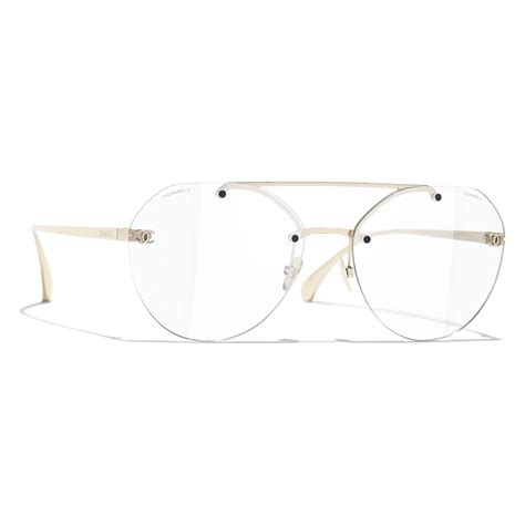 chanel brille gold|Pilot Blue Light Glasses Titanium Light Gold .